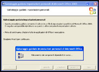 Salvataggio guidato impostazioni personali di Microsoft Office 2003 (SCHERMATA 2)